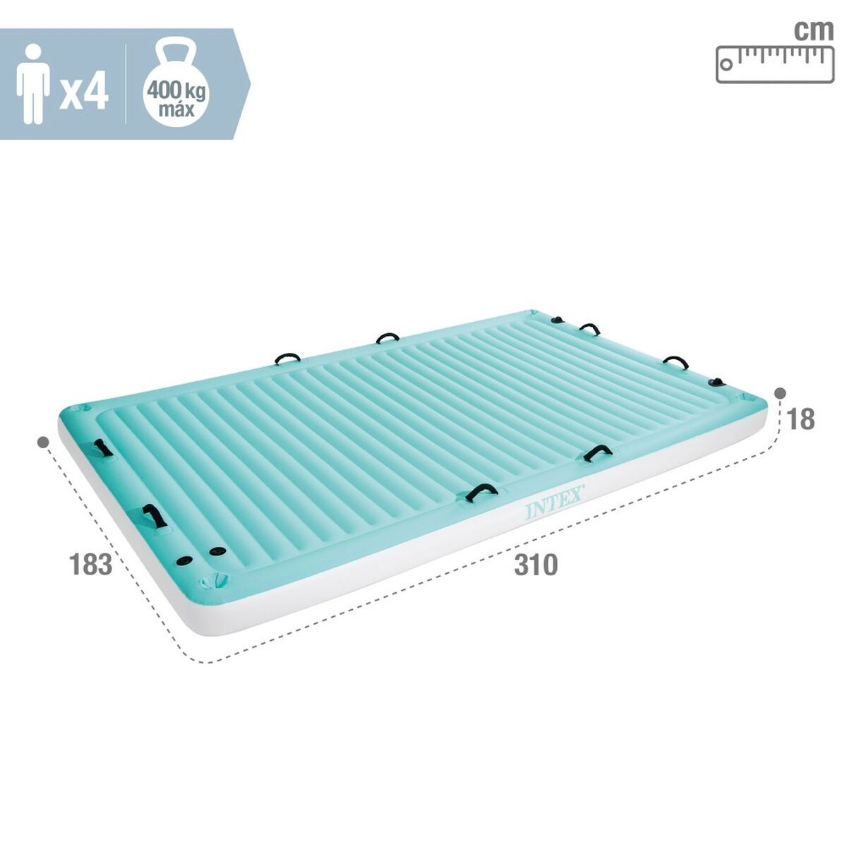 Inflatable Pool Float Intex Sega Balts Tirkīzs 310 x 18 x 183 cm